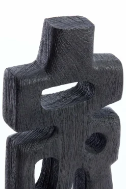 Light en Living Ornament op voet 16x9x33 cm SILIA hout mat zwart