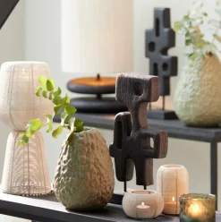 Light en Living Ornament op voet 20x9,5x38,5 cm SALA hout mat zwart