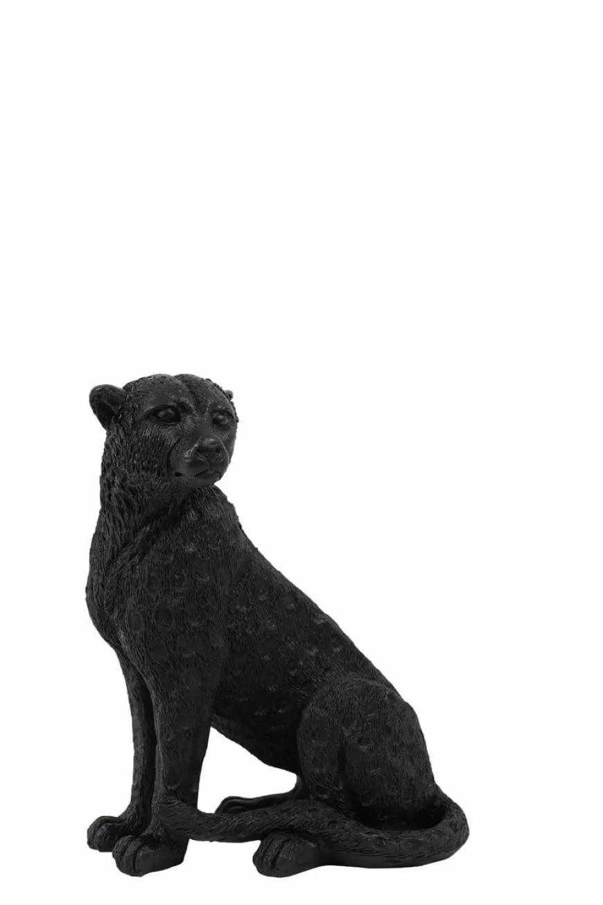 Light en Living Ornament CHEETAH velvet Bruin of zwart in 3 maten