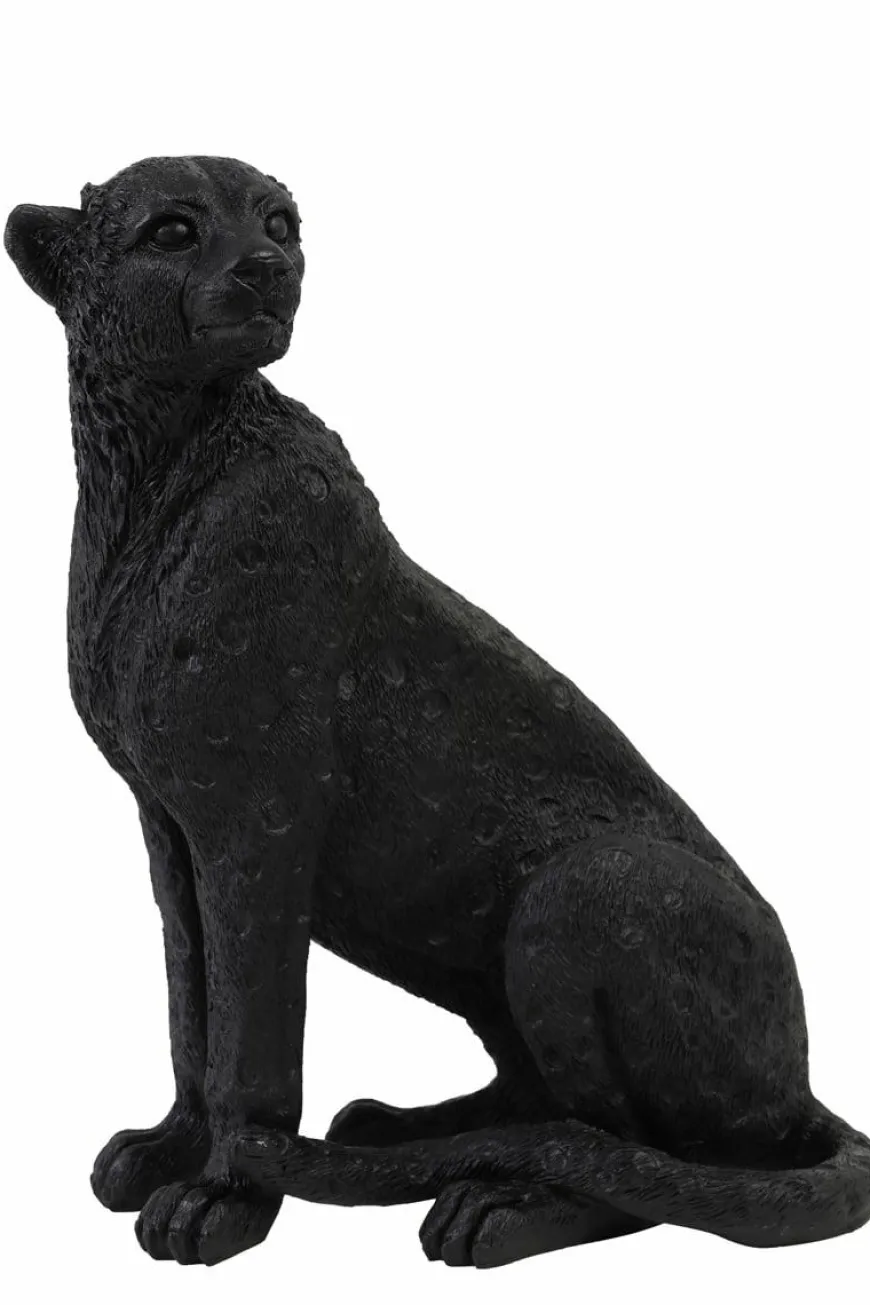 Light en Living Ornament CHEETAH velvet Bruin of zwart in 3 maten