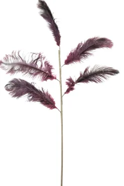 Light en Living Ornament 5 veren 129 cm FEATHER donker rood-paars