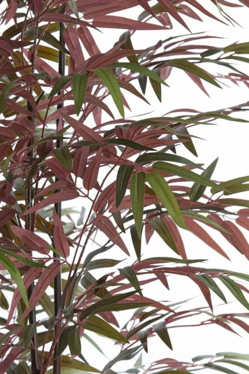 Light en Living Ornament in pot 70x60x150 cm BAMBOO naturel+groen/rood