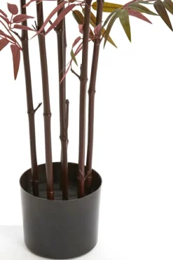 Light en Living Ornament in pot 70x60x150 cm BAMBOO naturel+groen/rood