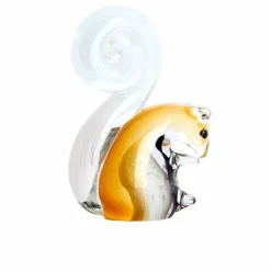 Light en Living Ornament 9,5x4,5x13 cm Eekhoorn glas zwart+creme