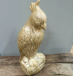 Light en Living Ornament Bird 12x11x28,5 cm shiny olive green