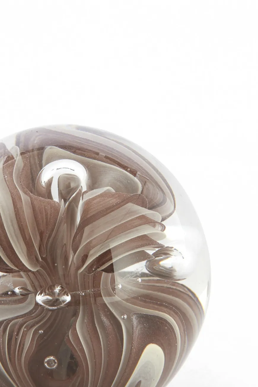 Light en Living Ornament Ø8x8 cm BREON glass brown+cream