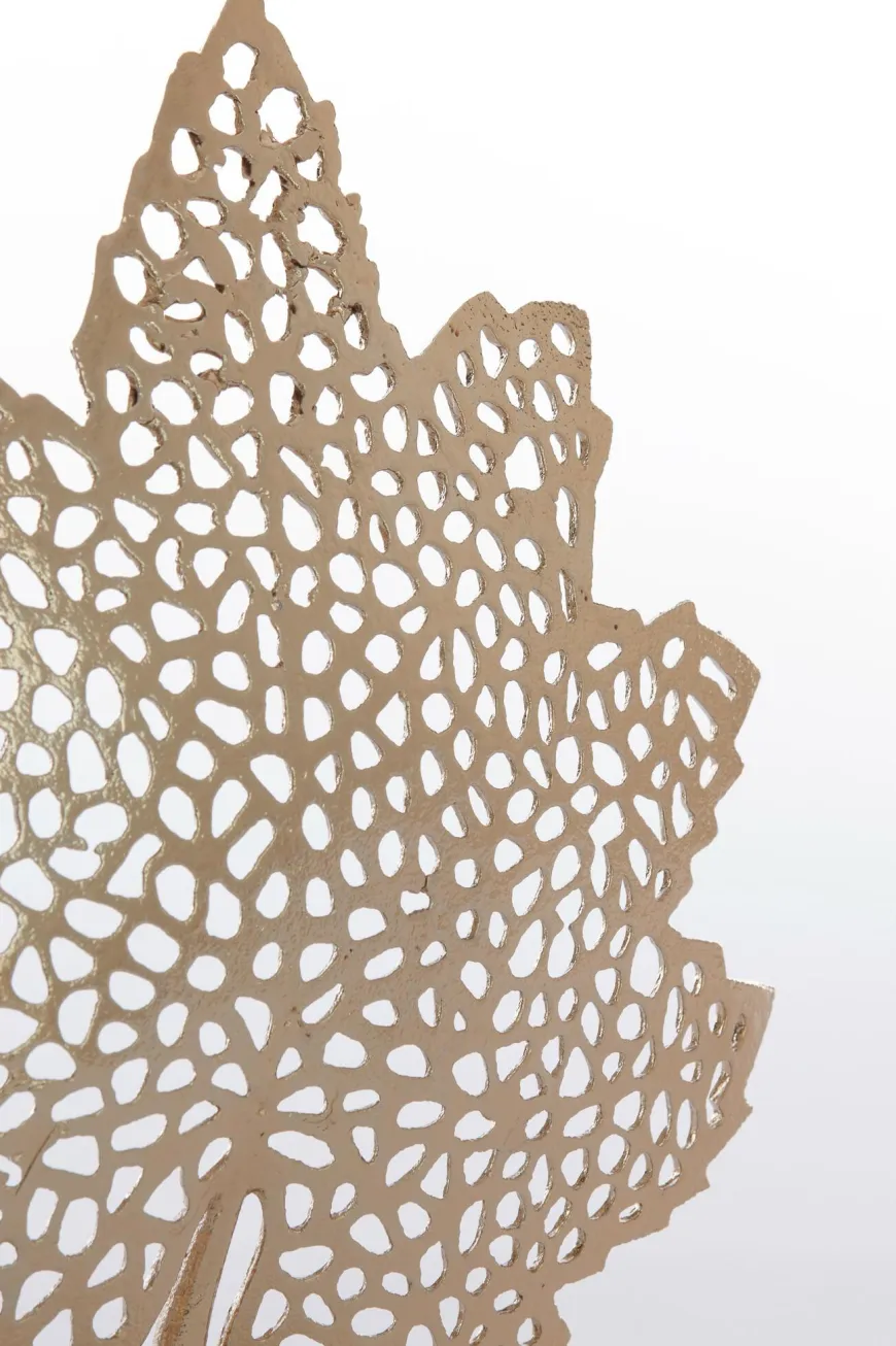 Light en Living Ornament op voet 22x8x30 cm LEAF goud+marmer wit
