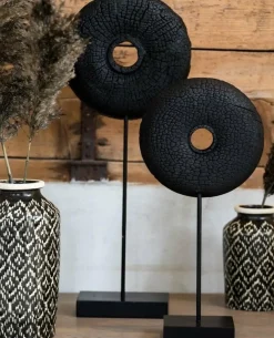 Light en Living Ornament op voet OLUMI hout zwart - 2 maten leverbaar