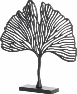 Light en Living Ornament op voet 36x6x39 cm LEAF mat zwart