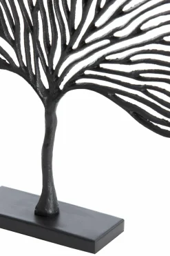 Light en Living Ornament op voet 36x6x39 cm LEAF mat zwart