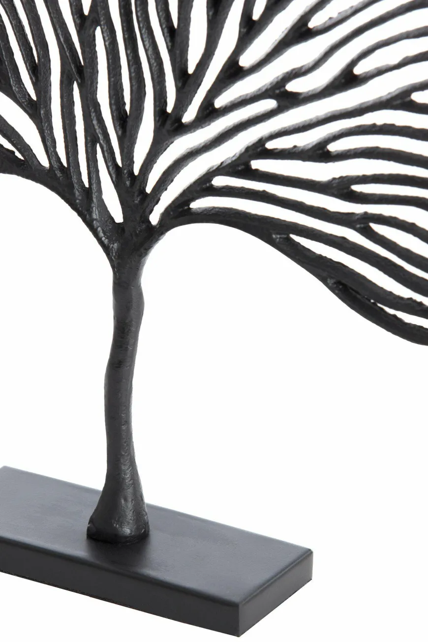 Light en Living Ornament op voet 36x6x39 cm LEAF mat zwart