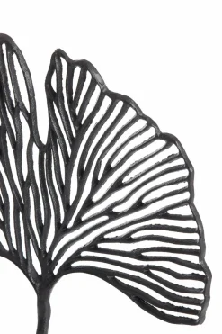 Light en Living Ornament op voet 36x6x39 cm LEAF mat zwart