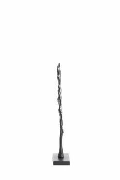 Light en Living Ornament op voet 36x6x39 cm LEAF mat zwart