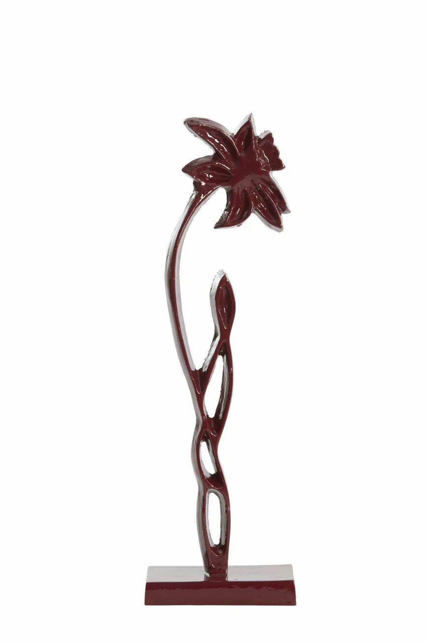 Light en Living Ornament op voet 12x7,5x40 cm DAFFODIL glans bordeaux