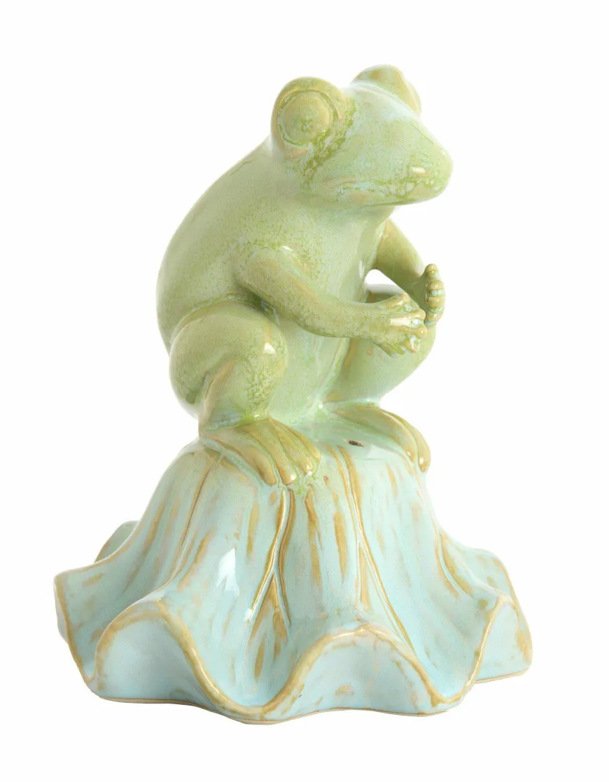 Light en Living Ornament Ø15,5x19,5 cm FROSCH keramiek lichtgroen+lichtblauw