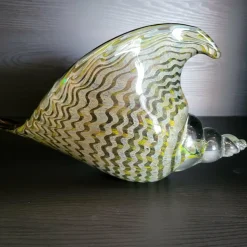 Light en Living Ornament 28x12x16 cm SHELL glas olijf groen