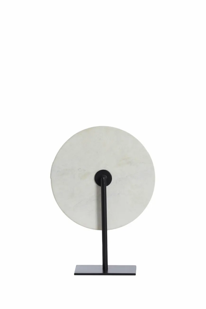 Light en Living Ornament op voet 35x12x50 cm YFKE marmer wit+mat zwart