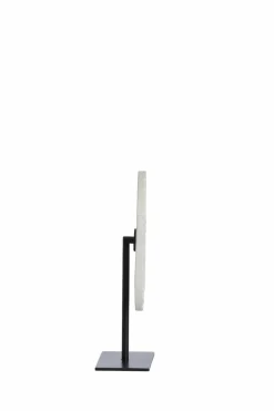 Light en Living Ornament op voet 35x12x50 cm YFKE marmer wit+mat zwart
