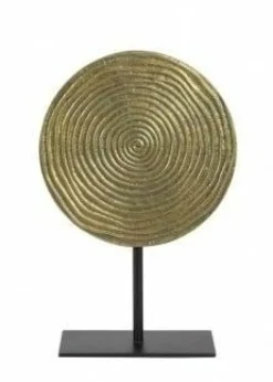 Light en Living Ornament op voet Ø25x38 cm RAWAS ruw a brons cirkel-m zwart