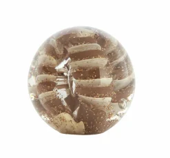 Light en Living Ornament Ø8X8 cm SAEL Glas Bruin+Creme+Glitter