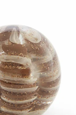 Light en Living Ornament Ø8X8 cm SAEL Glas Bruin+Creme+Glitter