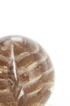 Light en Living Ornament Ø8X8 cm SAEL Glas Bruin+Creme+Glitter