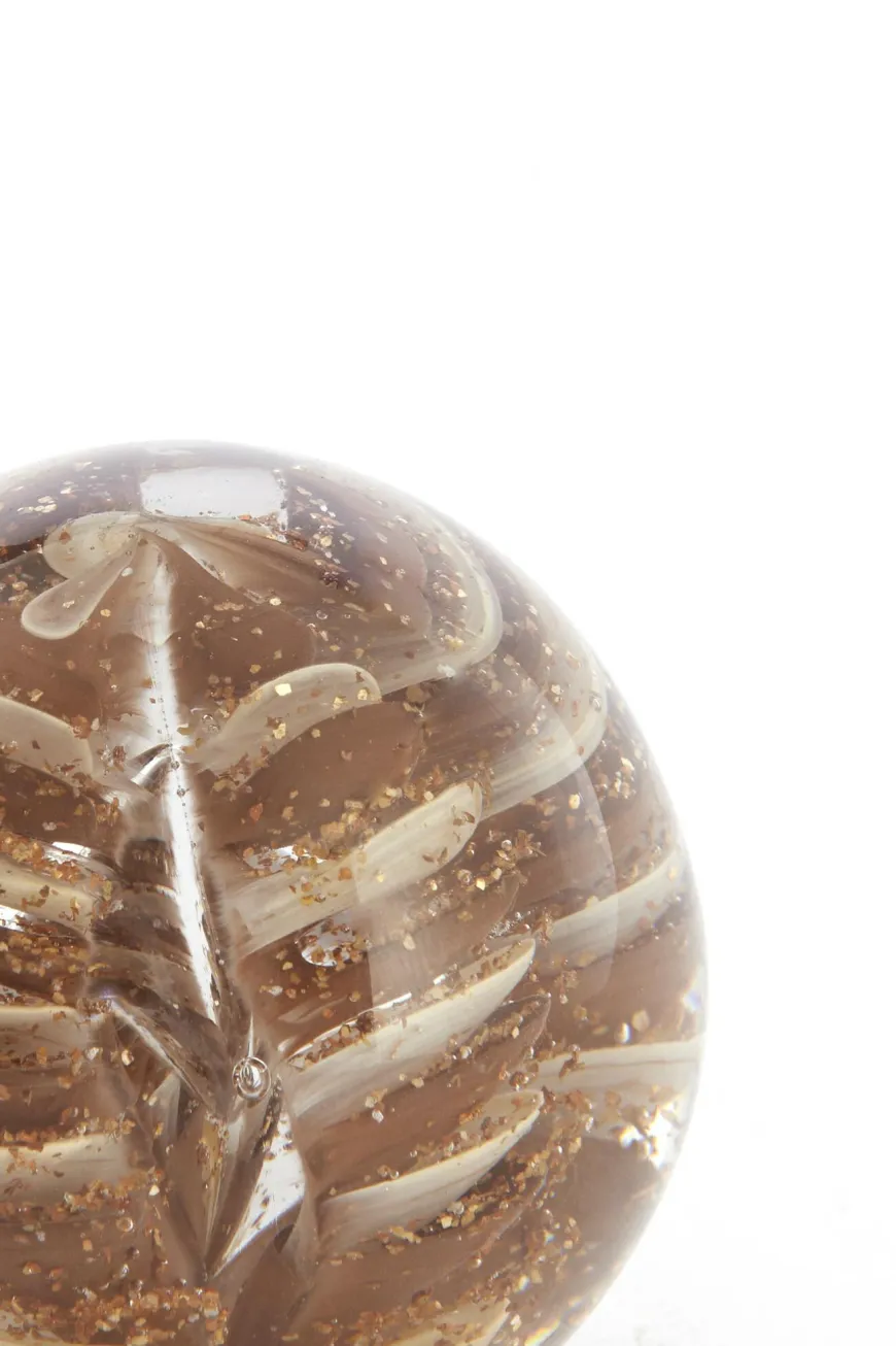 Light en Living Ornament Ø8X8 cm SAEL Glas Bruin+Creme+Glitter