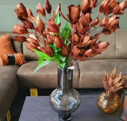 Light en Living Ornament 6 bloemen 90 cm TULIP koper