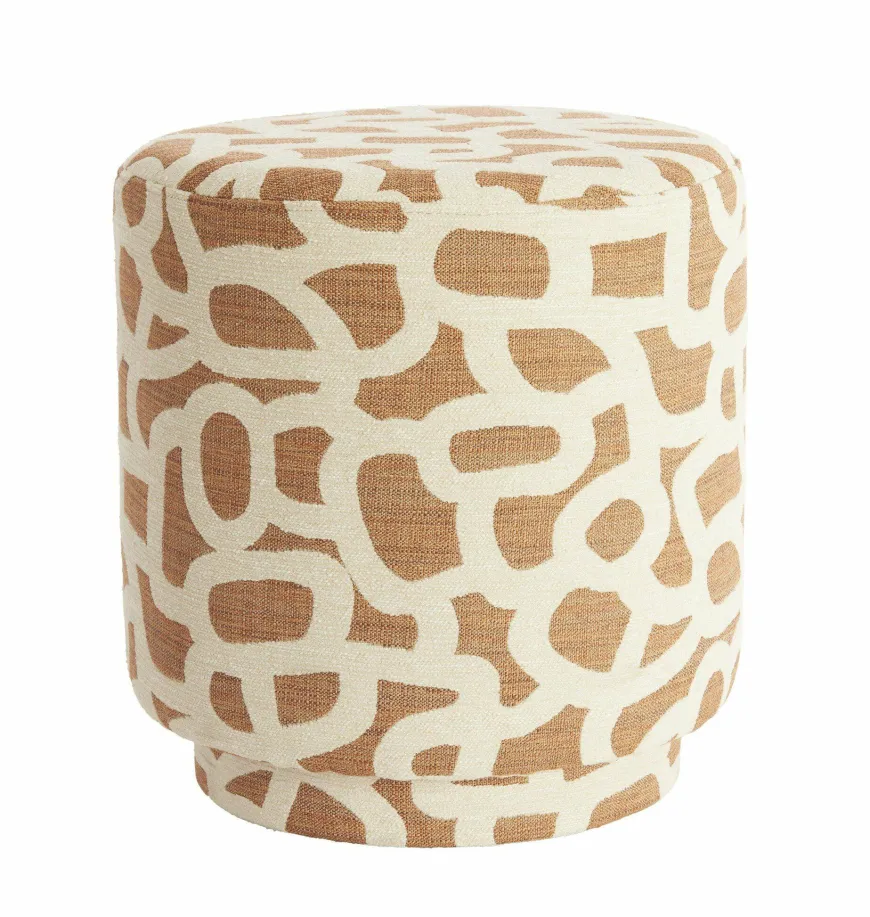 Light en Living Poef Ø40x44 cm DAVONTE terra+crème