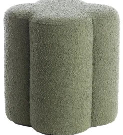 Light en Living Poef 38x38x45 cm NALANI bouclé donker groen