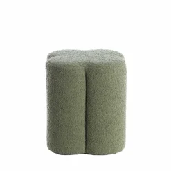 Light en Living Poef 38x38x45 cm NALANI bouclé donker groen