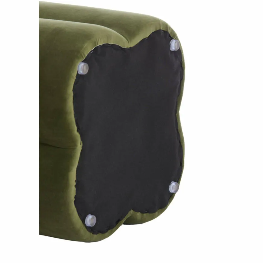 Light en Living Poef 38x38x45 cm NALANI olijf groen