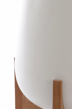 Light en Living Pot deco op voet Ø44x53 cm KARUNA hout+mat crème