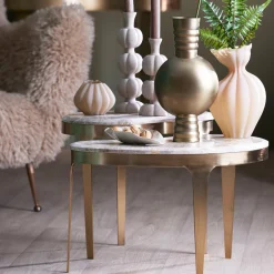 Light en Living Salontafel Giulio 65x39x41 cm – Taupe Marmer & Antique Bronze | Light & Living
