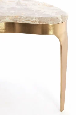 Light en Living Salontafel GIULIO 51x33x36 cm – Taupe Marmer & Antique Bronze | Light & Living