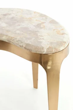 Light en Living Salontafel GIULIO 51x33x36 cm – Taupe Marmer & Antique Bronze | Light & Living