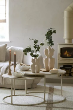 Light en Living Salontafel S/2 Ø65x38+Ø75x42 cm SADAR zand+l bruin gespikkld