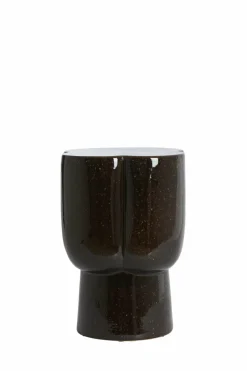 Light en Living Sidetable Ø34,5X45 cm JUNTO keramiek donkerbruin