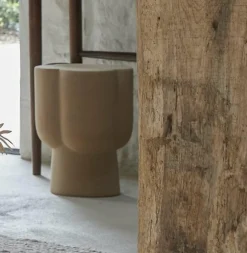 Light en Living Sidetable Ø34,5X45 cm JUNTO keramiek mat zand