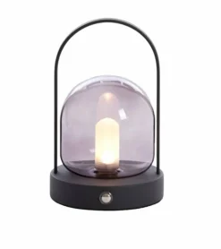 Light en Living Tafellamp LED Ø12x19 cm YEREMI glas smoke+mat zwart