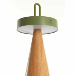 Light en Living Tafellamp LED Ø13x28,5 cm ANKENTA olijf groen+hout naturel