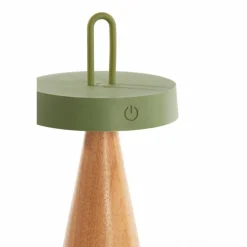 Light en Living Tafellamp LED Ø13x28,5 cm ANKENTA olijf groen+hout naturel