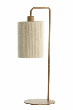 Light en Living Tafellamp 26x20x59,5 cm DONIO hout print naturel+touw crème
