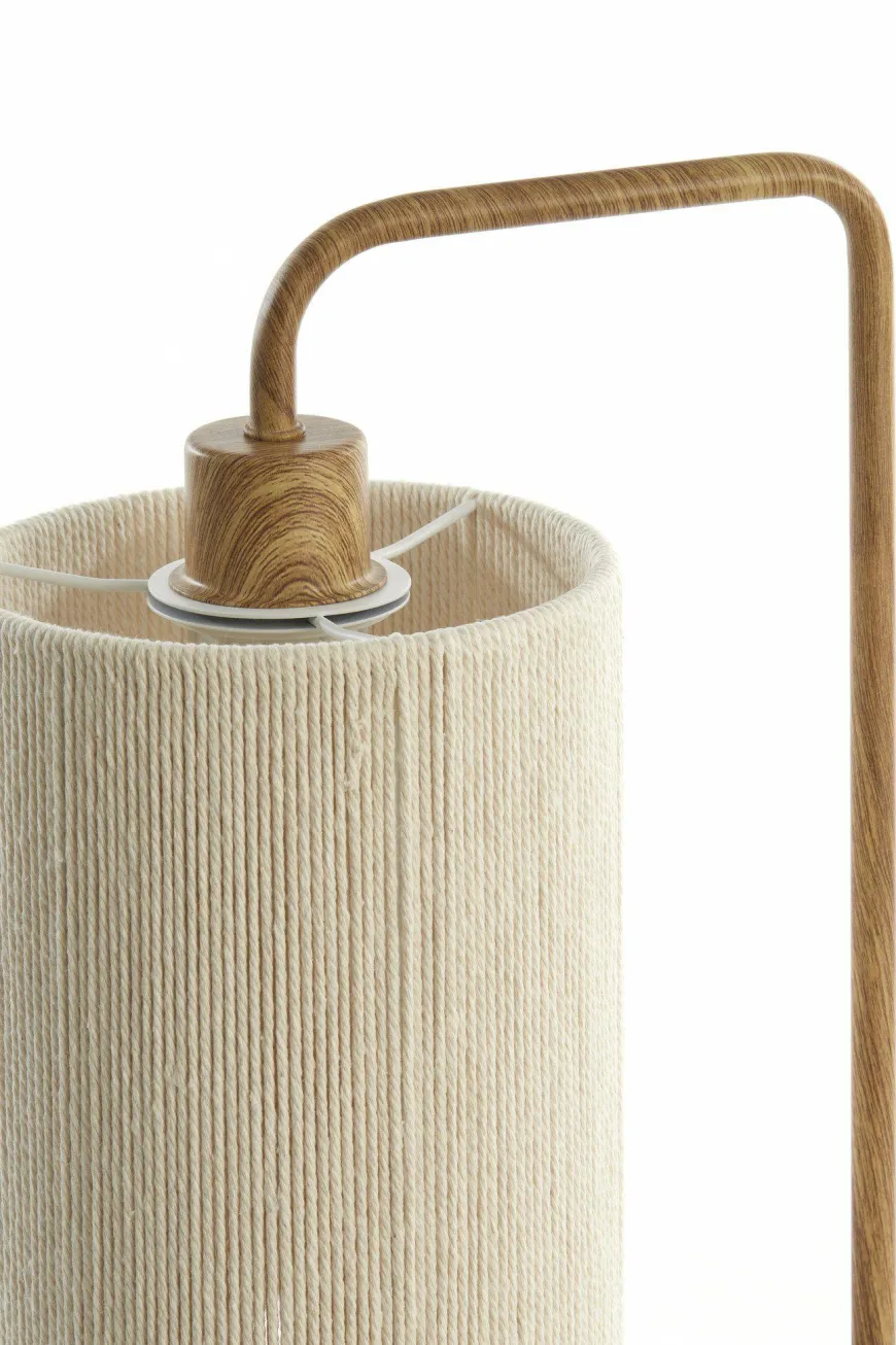 Light en Living Tafellamp 26x20x59,5 cm DONIO hout print naturel+touw crème