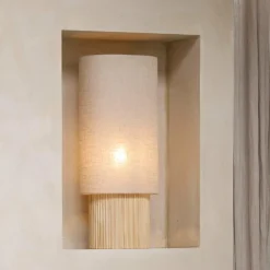 Light en Living Tafellamp 30x20x45 cm LASLO hout natural+linnen naturel
