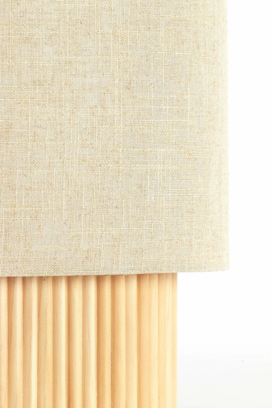 Light en Living Tafellamp 30x20x45 cm LASLO hout natural+linnen naturel