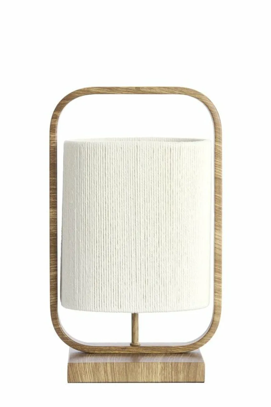 Light en Living Tafellamp 22,5x15x37,5 cm LECCE houtprint + touw naturel