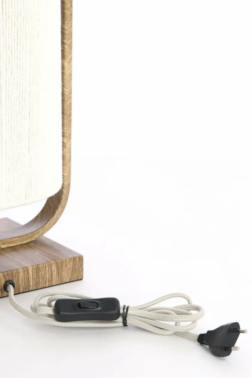 Light en Living Tafellamp 22,5x15x37,5 cm LECCE houtprint + touw naturel