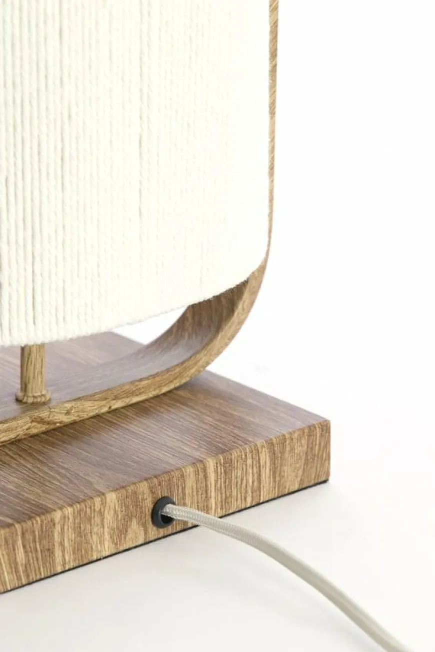 Light en Living Tafellamp 22,5x15x37,5 cm LECCE houtprint + touw naturel