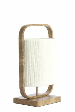 Light en Living Tafellamp 22,5x15x37,5 cm LECCE houtprint + touw naturel